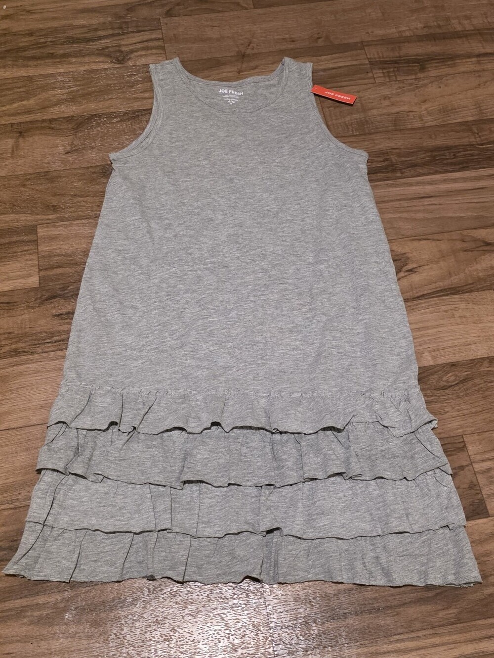 Joe Fresh Light Gray Sleeveless Ruffle-Hem  Dress